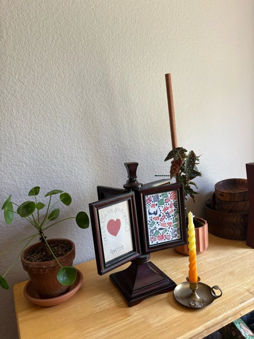 Vintage Bombay Classic Dark Wood Table Photo Frame Stand - Brown